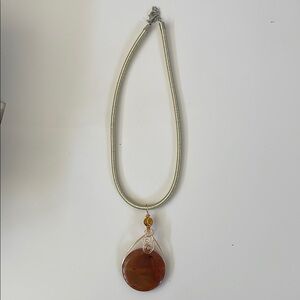 Gold and Brown Earthy Pendant Necklace